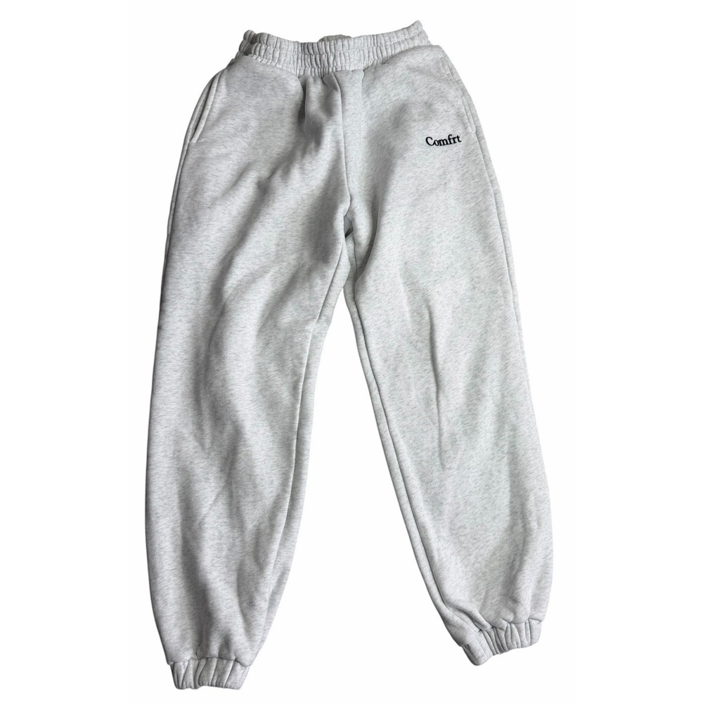 Comfrt Sweatpants Gray Fleece Joggers Size M Unisex Cozy Lounge